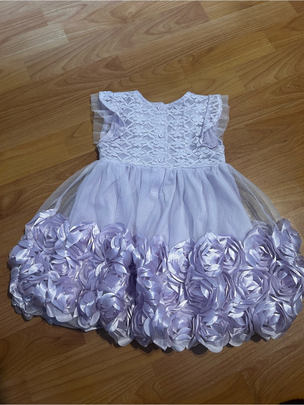 Annette Baby Like New Lilac Lace and Rosette Party Dress Toddler 24 months - Picture 3 of 4